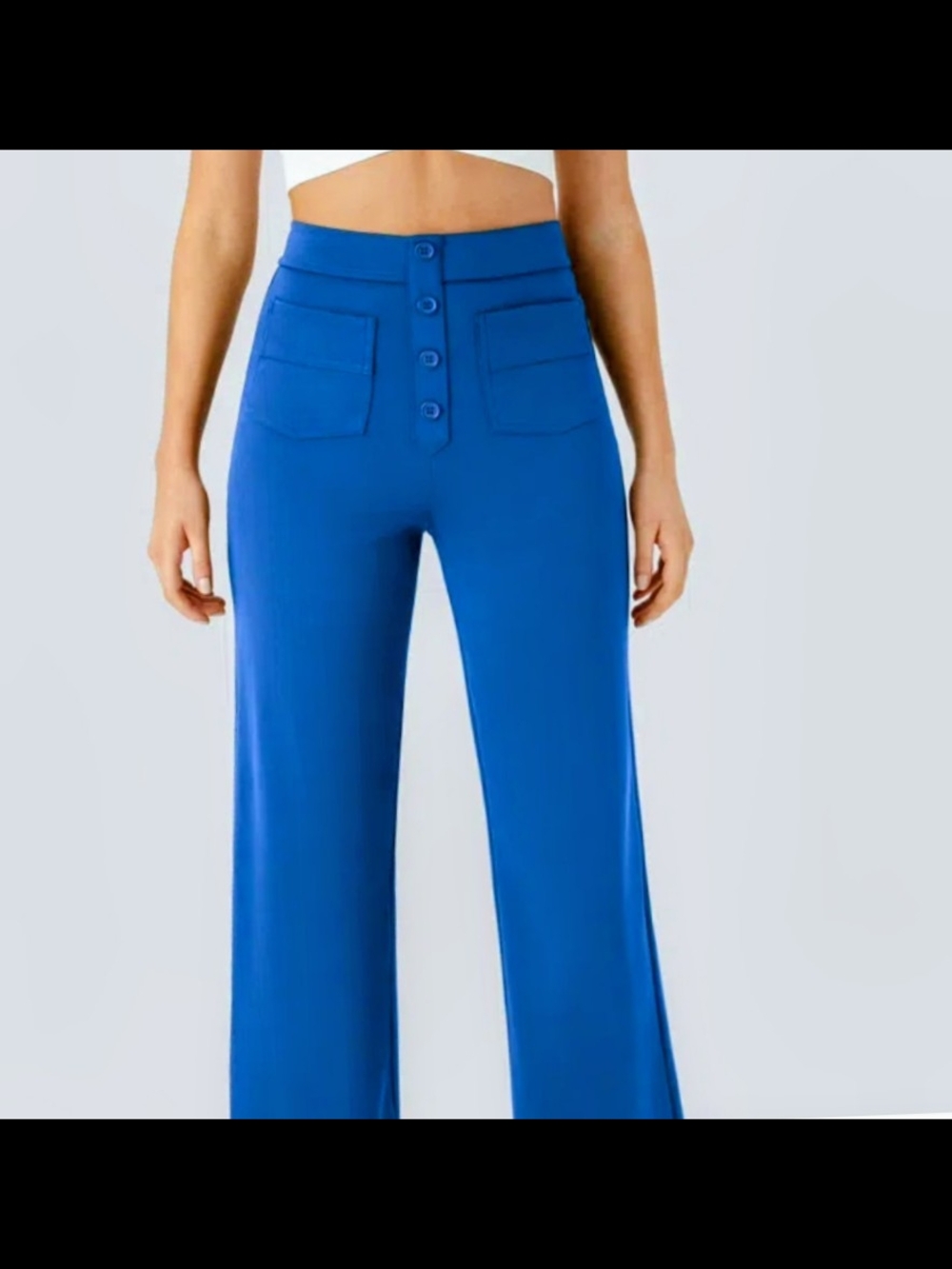 HALARA Wide-Leg High-Waist Pants in Cobalt Blue